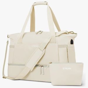 Off white duffle gym bag